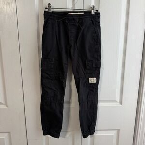 Levi's Black Cargo Pocket Jogger Pants Boys Size Small School Travel Play Casual